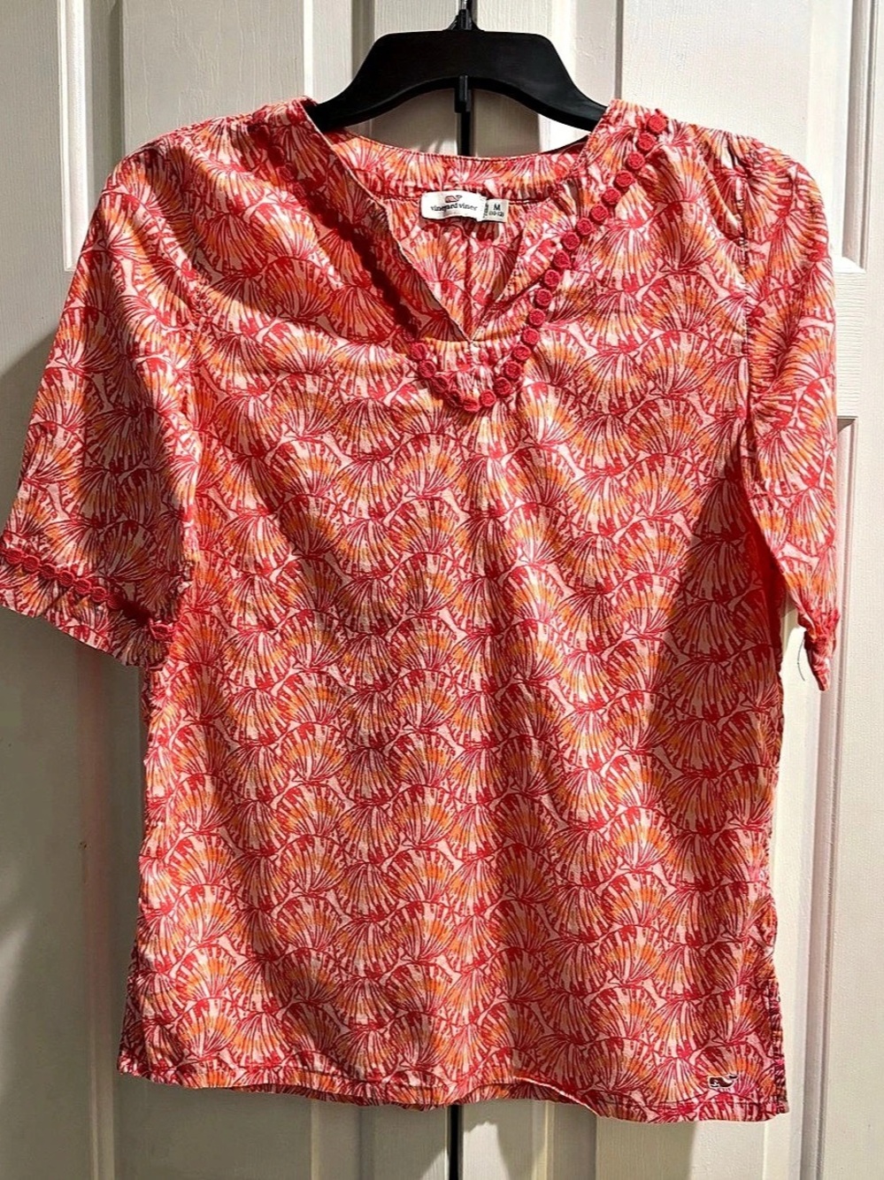 Vineyard Vines Girls Printed Short Sleeve Blouse or Swim Cover Up Size Medium